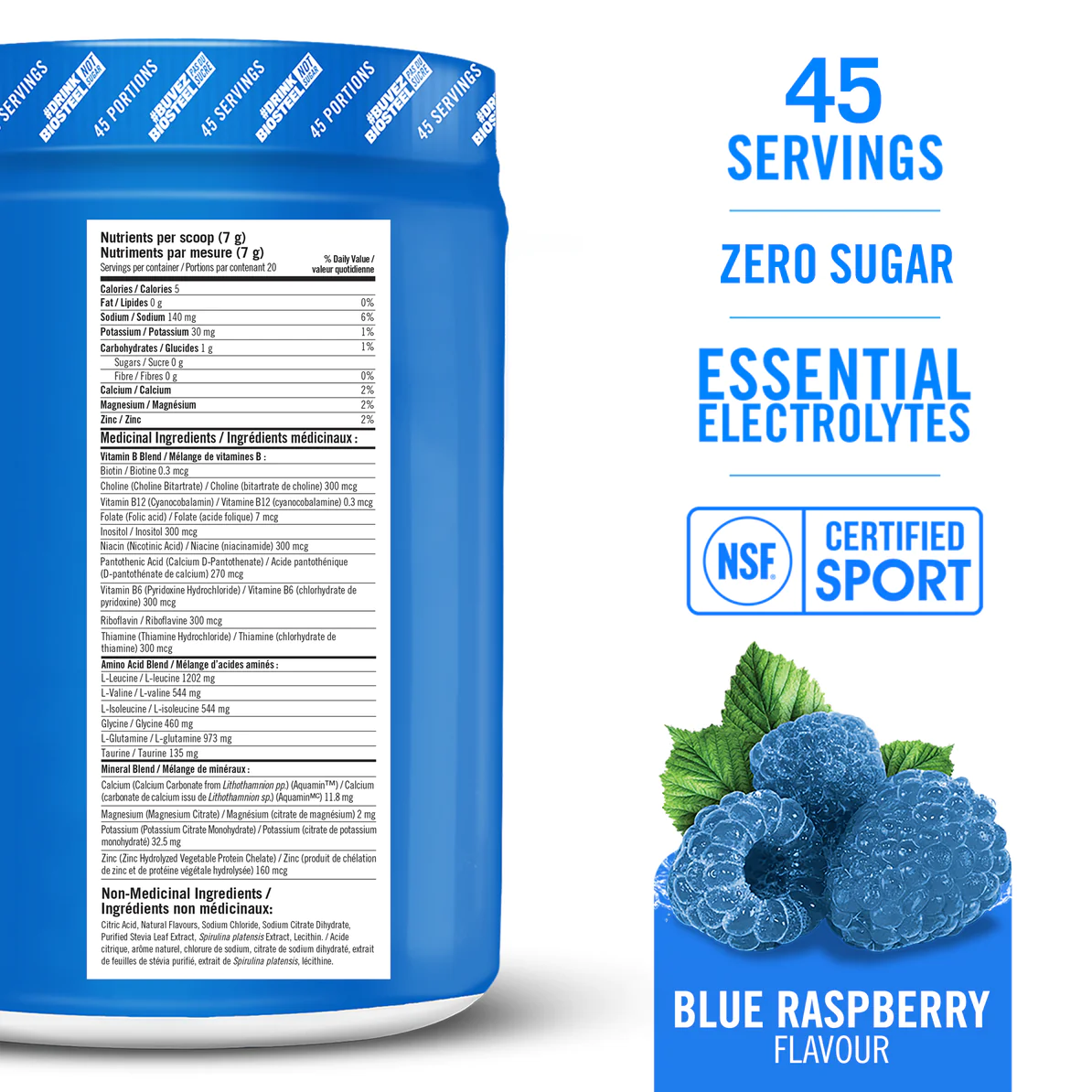 Instant Hydration: Our zero sugar Hydration Mix contains essential nutrients and may help your overall wellness, growth, and development. It provides lasting hydration to support energy production and muscle recovery. Best prices at Nutrizone.ca!