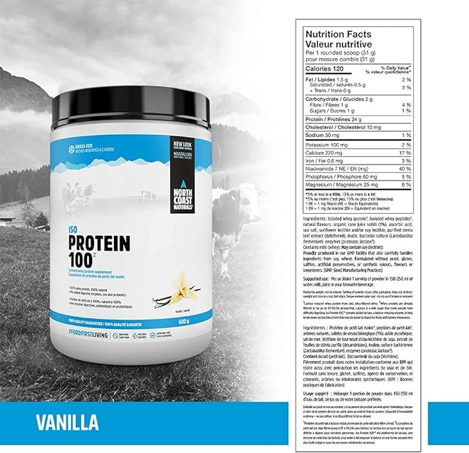 100% PURE WHEY PROTEIN | 100% non-GMO whey protein isolate with no artificial flavours, sweeteners, or colours of any kind. Best prices at Nutrizone.ca!