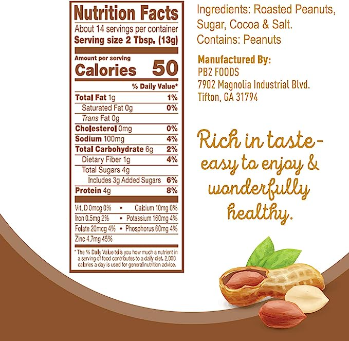 PB2 is peanut butter reimagined. Freshly roasted peanuts are pressed to remove 85% of the fat and calories. The result is a delicious and all natural alternative to traditional peanut butter with healthy proteins. Best prices at Nutrizone.ca!