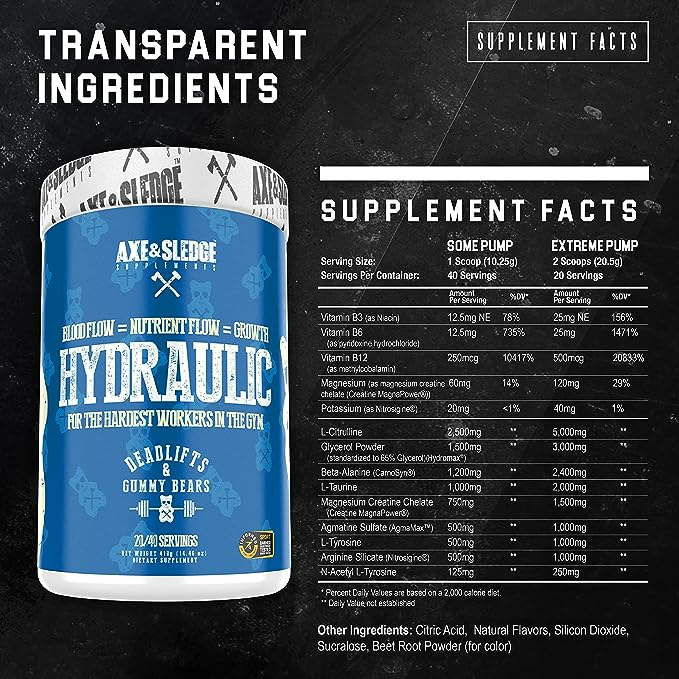 INCREASED PUMPS, PERFORMANCE, ENERGY, AND FOCUS... HYDRAULIC DELIVERS ALL OF THE BENEFITS YOU WANT FROM A PRE-WORKOUT WITHOUT THE CAFFEINE. Best prices at Nutrizone.ca!