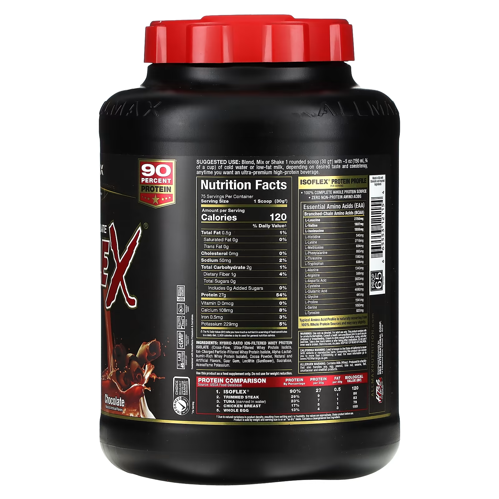 Allmax Isoflex combines four proprietary delivery systems. The ingredients in each system work synergistically to provide a high quality and great tasting protein powder that's been designed to help you reach your goals. Best prices at Nutrizone.ca!