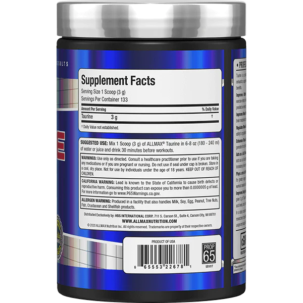 As a non-essential amino acid, TAURINE is one of the most abundant amino acids in the body that can be found in the central nervous system, white blood cells, the brain, and skeletal muscles. It can help improve exercise performance and body composition. Best prices at Nutrizone.ca!