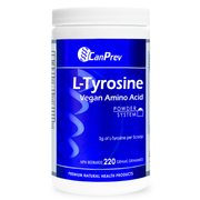 L-Tyrosine Vegan Amino Acid powder from CanPrev provides a high potency dose of pure, fermented L-tyrosine in every scoop.
The body requires more tyrosine during periods of prolonged physical and mental stress. Maintaining adequate levels of Tyrosine can help to mitigate some of the negative effects of stress on the body. Best prices at Nutrizone.ca!