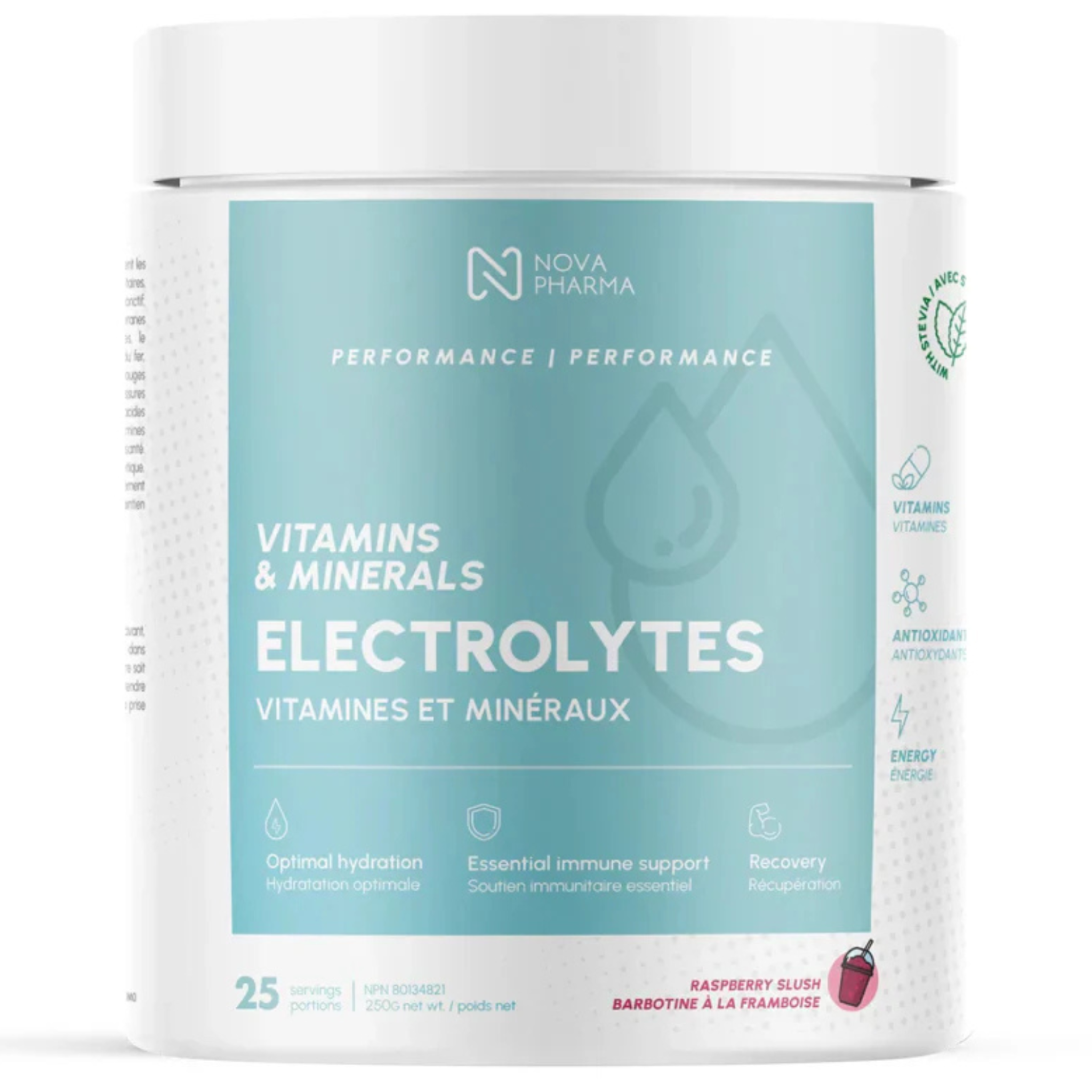 Nova pharma Electrolytes Raspberry Slush – hydration and recovery formula
