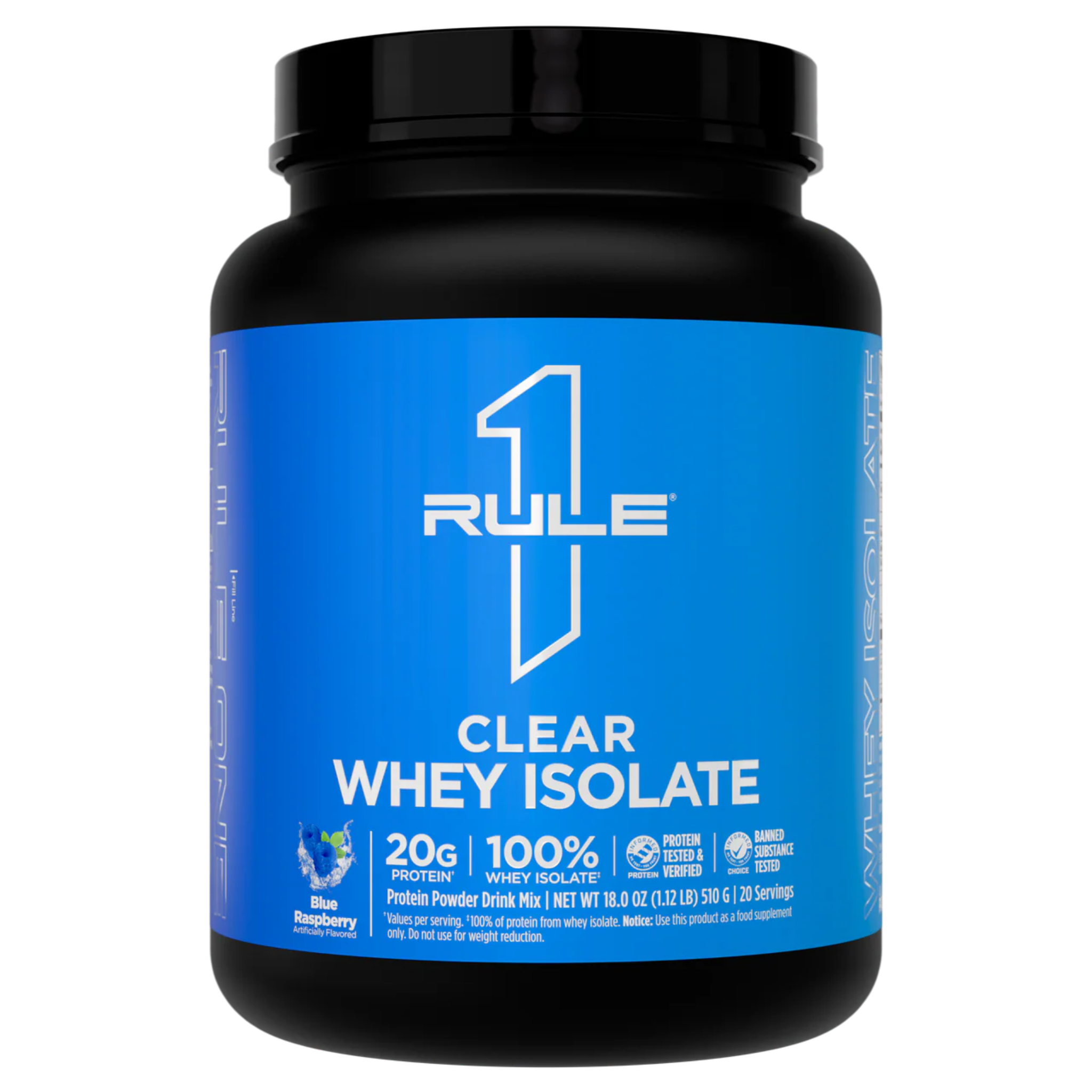 RÈGLE 1 PROTÉINES ISOLÉES DE LACTOSÉRUM CLAIR + ÉLECTROLYTES 27 portions.