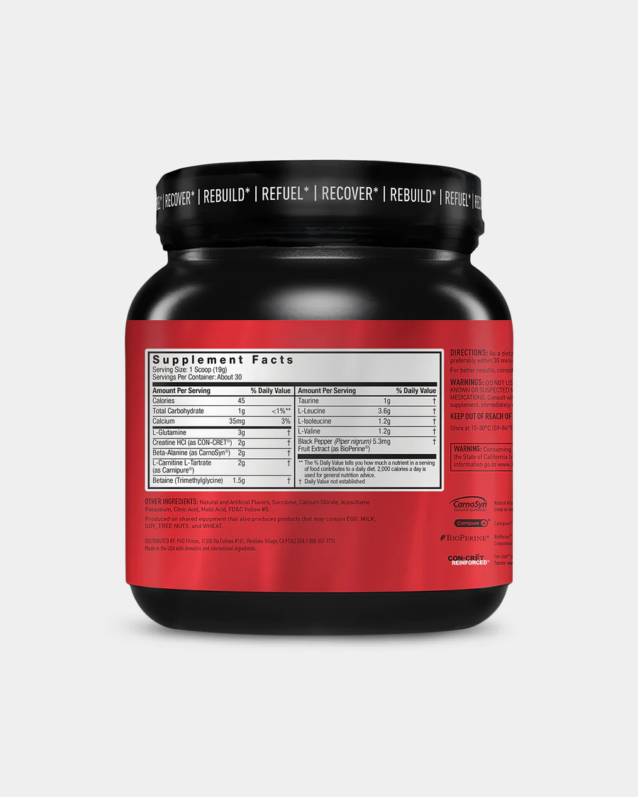 Post JYM BCAAs+ Active Recovery consists of 8 ingredients hand-picked to jumpstart recovery immediately following your training. These ingredients combine to aid muscle repair and promote gains in strength, size, and endurance, specifically when taken after workouts. Best prices at Nutrizone.ca!