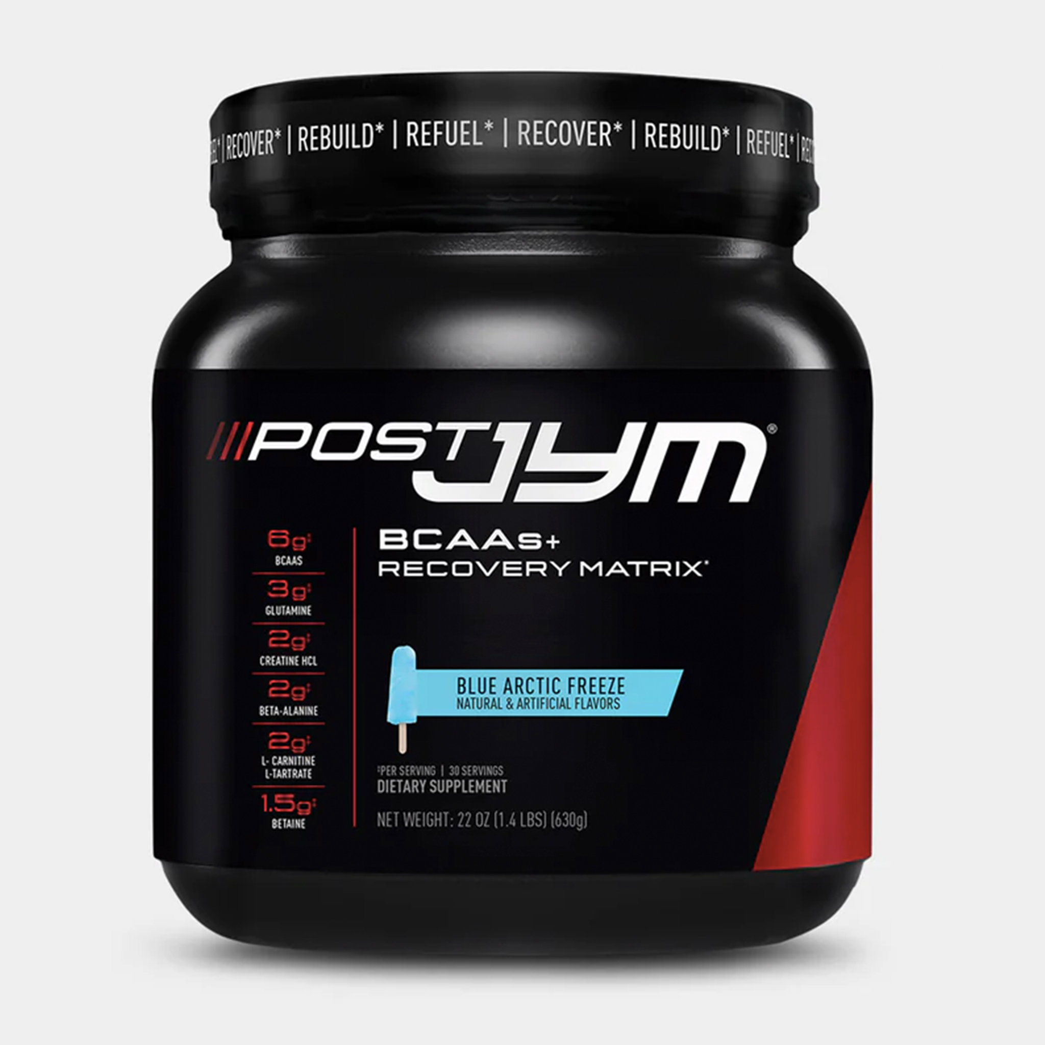 Post JYM BCAAs+ Active Recovery consists of 8 ingredients hand-picked to jumpstart recovery immediately following your training. These ingredients combine to aid muscle repair and promote gains in strength, size, and endurance, specifically when taken after workouts. Best prices at Nutrizone.ca!