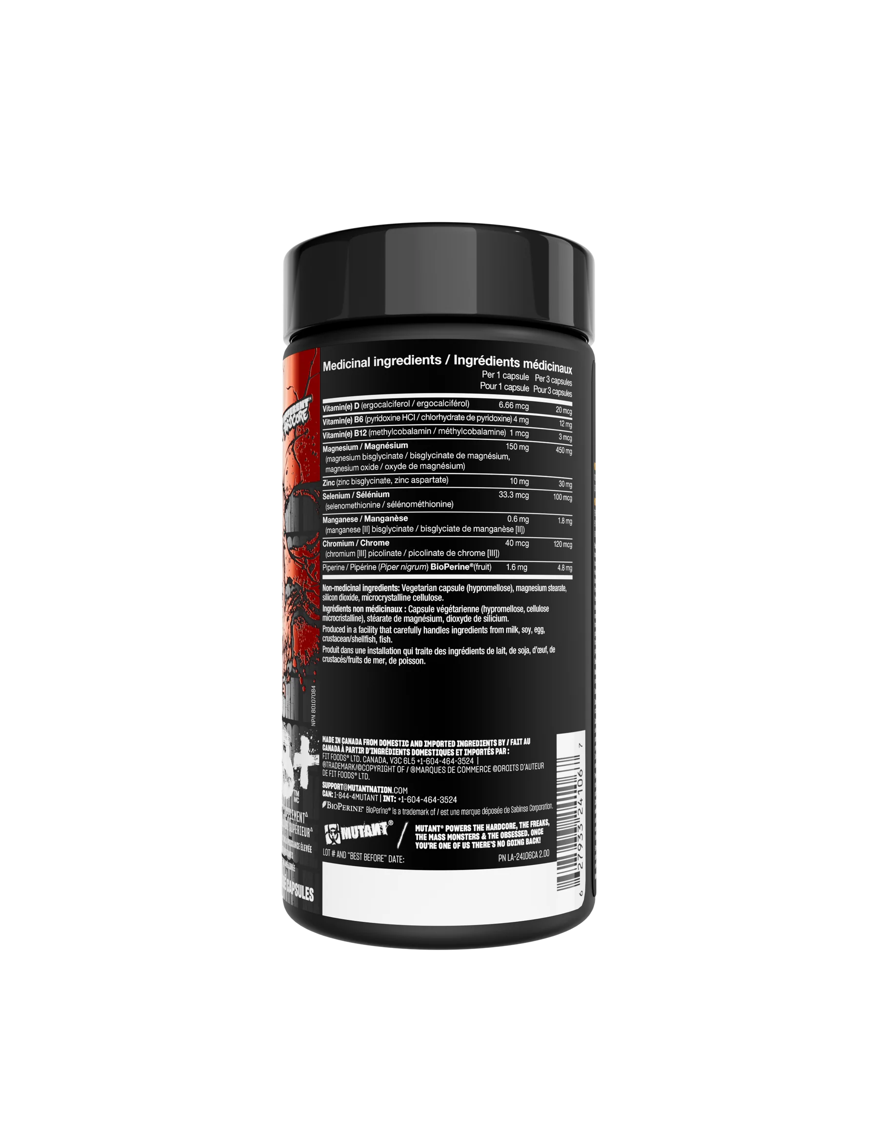 MUTANT ZM8+ contains proven levels of zinc, magnesium and B6 that were shown to increase anabolic hormone levels in athletes;BEST PRICEAS AT NUTRIZONE