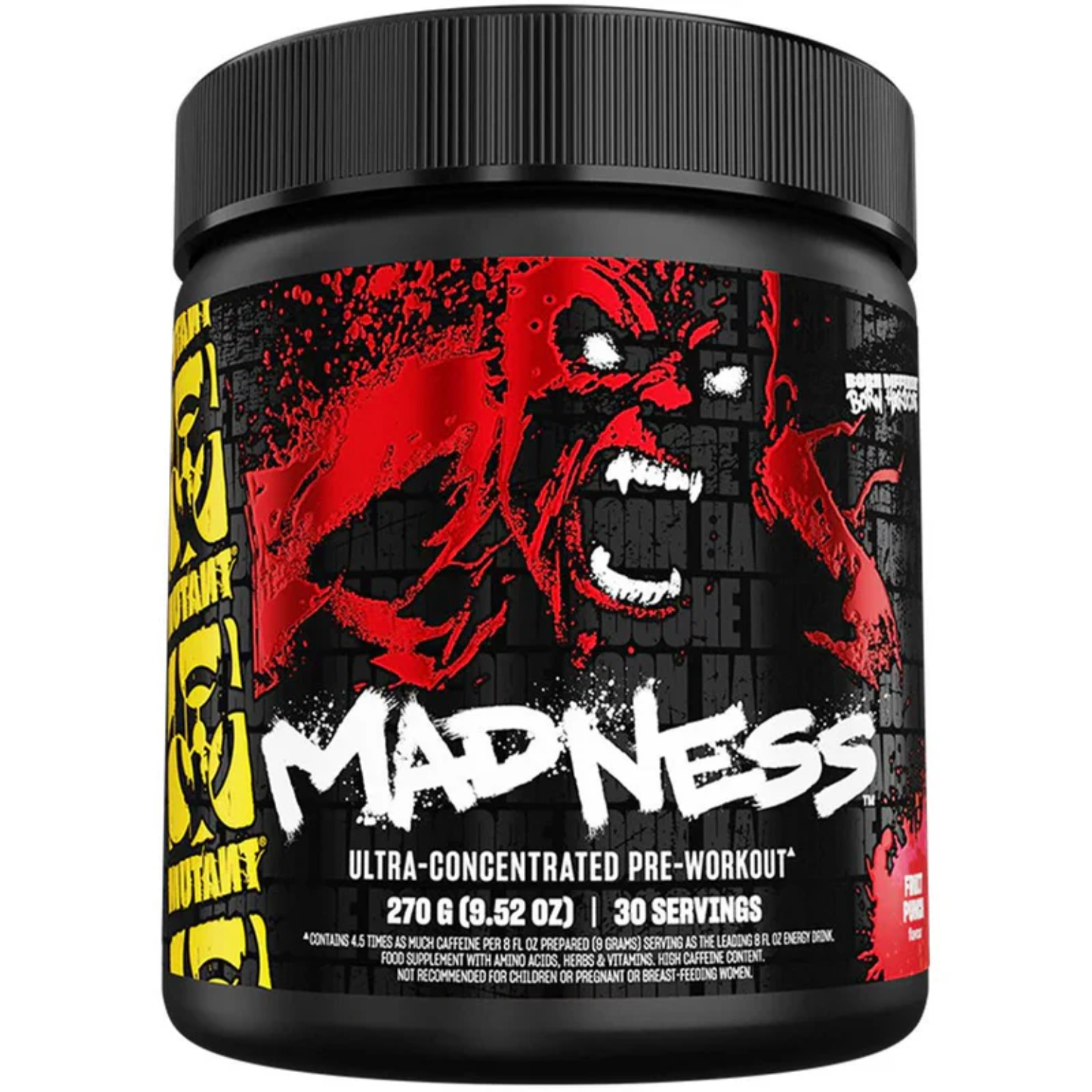 "Mutant MADNESS fires you up with intense caffeine, Citrulline, Beta‑Alanine, and focus nutrients. Grab it at Nutrizone."