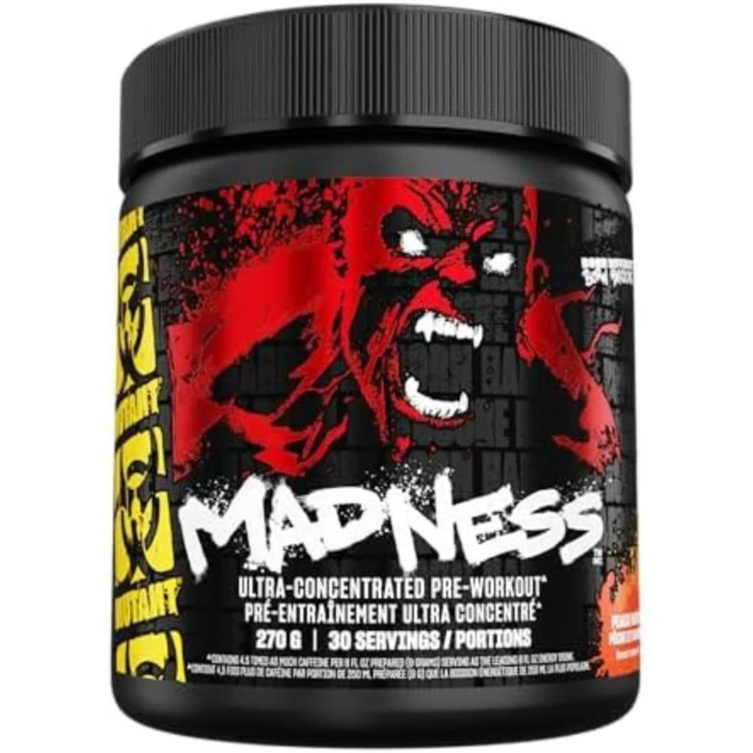 "Mutant MADNESS fires you up with intense caffeine, Citrulline, Beta‑Alanine, and focus nutrients. Grab it at Nutrizone."