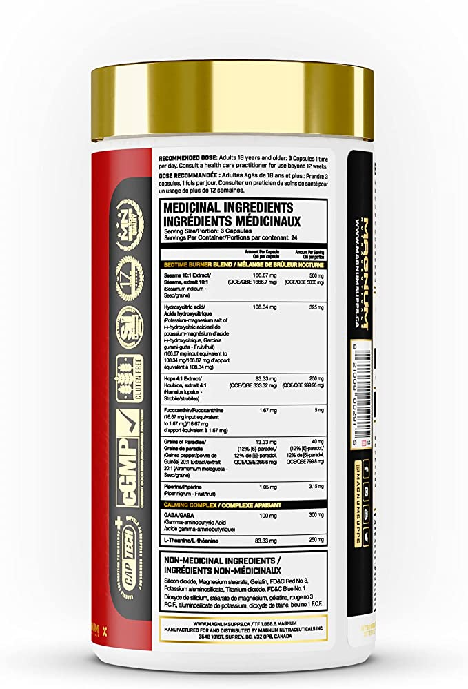 Magnum’s After Burner is the most effective nighttime fat burner available. Long after your day is over and you are asleep in bed. After Burner allows you to continue using fat as energy. Best prices at Nutrizone.ca!