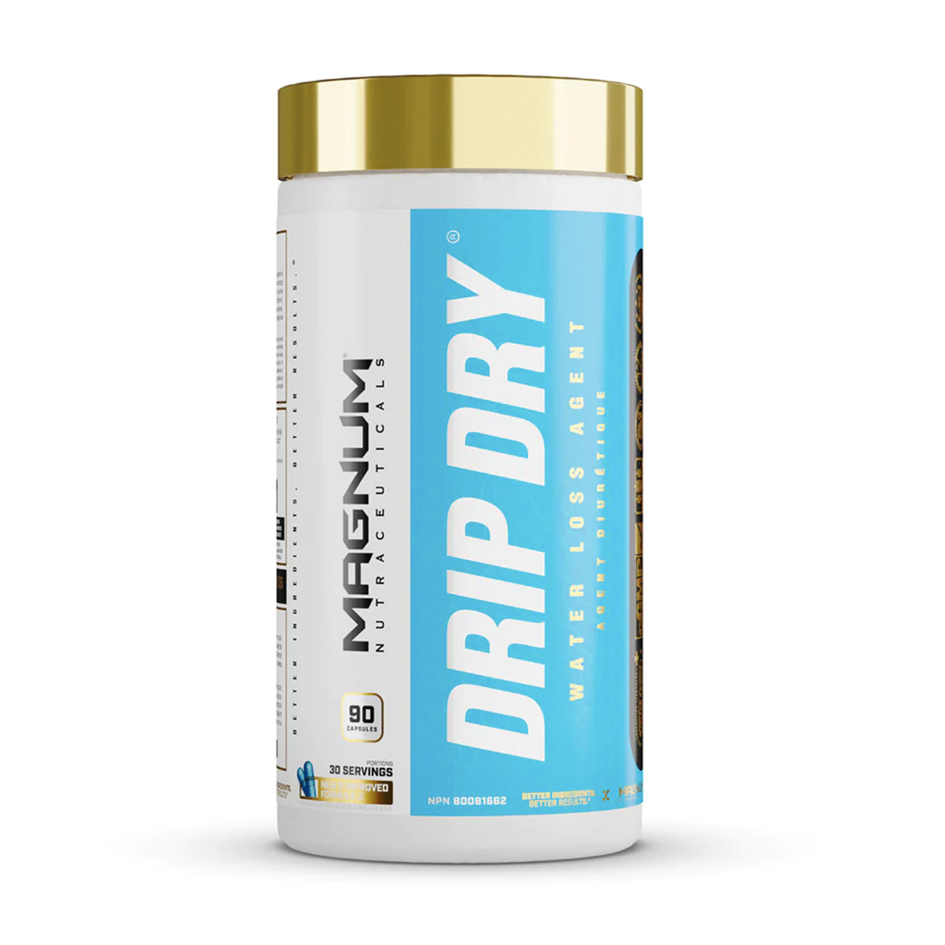Getting lean is difficult enough without having to gess about properly dropping your water weight on the day of your physique show, photoshoot or tropical vacation. Magnum’s Drip Dry takes the guess work out of this process. Best prices at Nutrizone.ca!