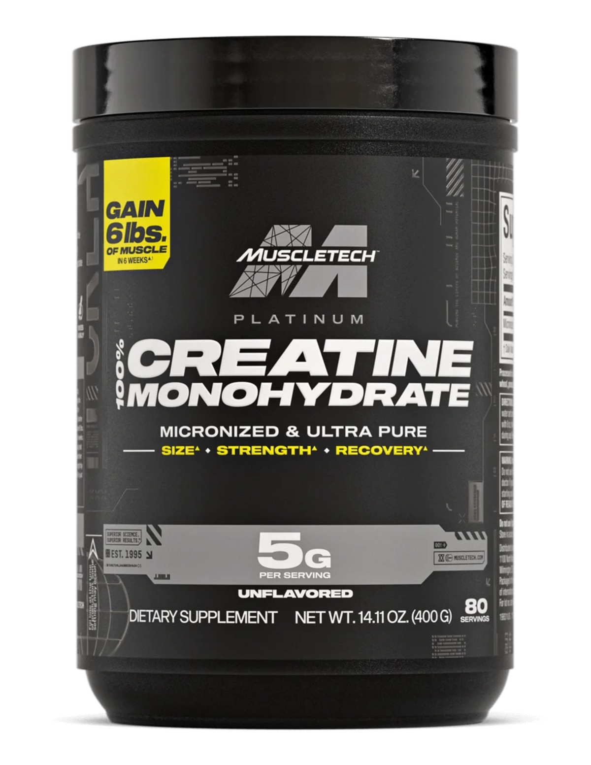 When it comes to creatine, serious athletes get it. Studies show that creatine can enhance lean muscle mass, boost strength, and help you perform beyond capacity. With Platinum 100% Creatine, you can count on the high quality and the most scientifically studied form. Best prices at Nutrizone.ca!