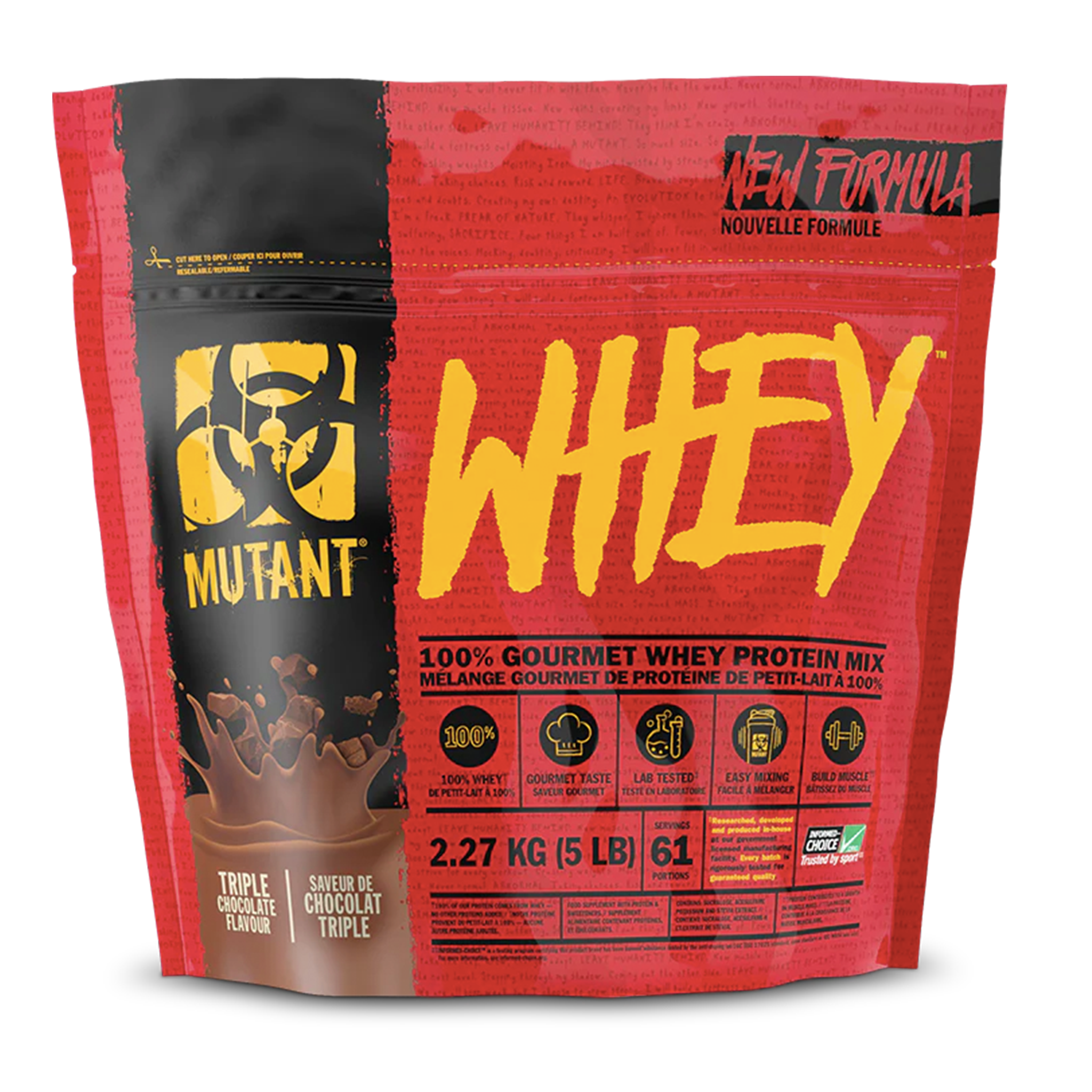 MUTANT WHEY is now tastier, richer and WAY more decadent than ever! Made with 100% whey protein and the absolute best flavours commercially available, this thrilling combination. Best prices at Nutrizone.ca!