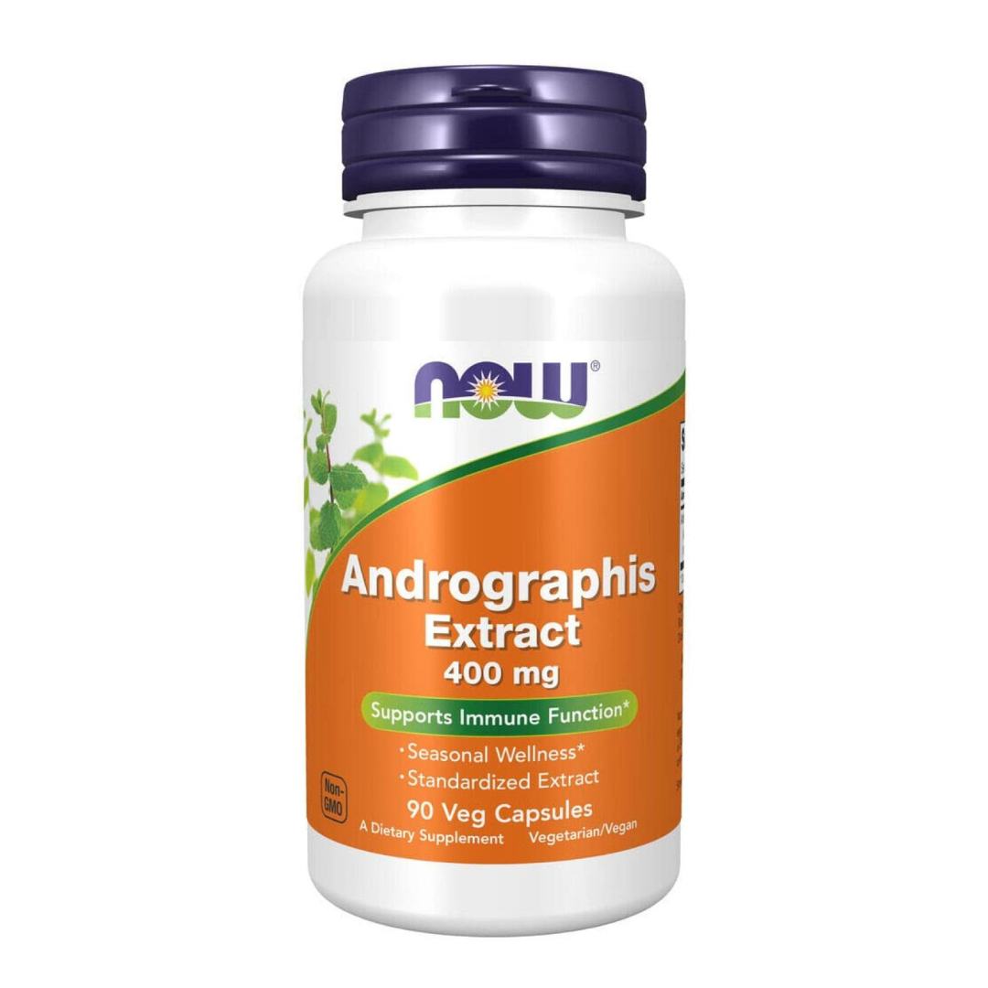 NOW Andrographis Extract 400 mg capsules herbal immune support 90 veg capsule bottle 