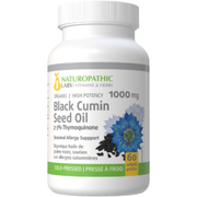 Naturopathic black cumin seed oil 1000mg 60 softgels, front view