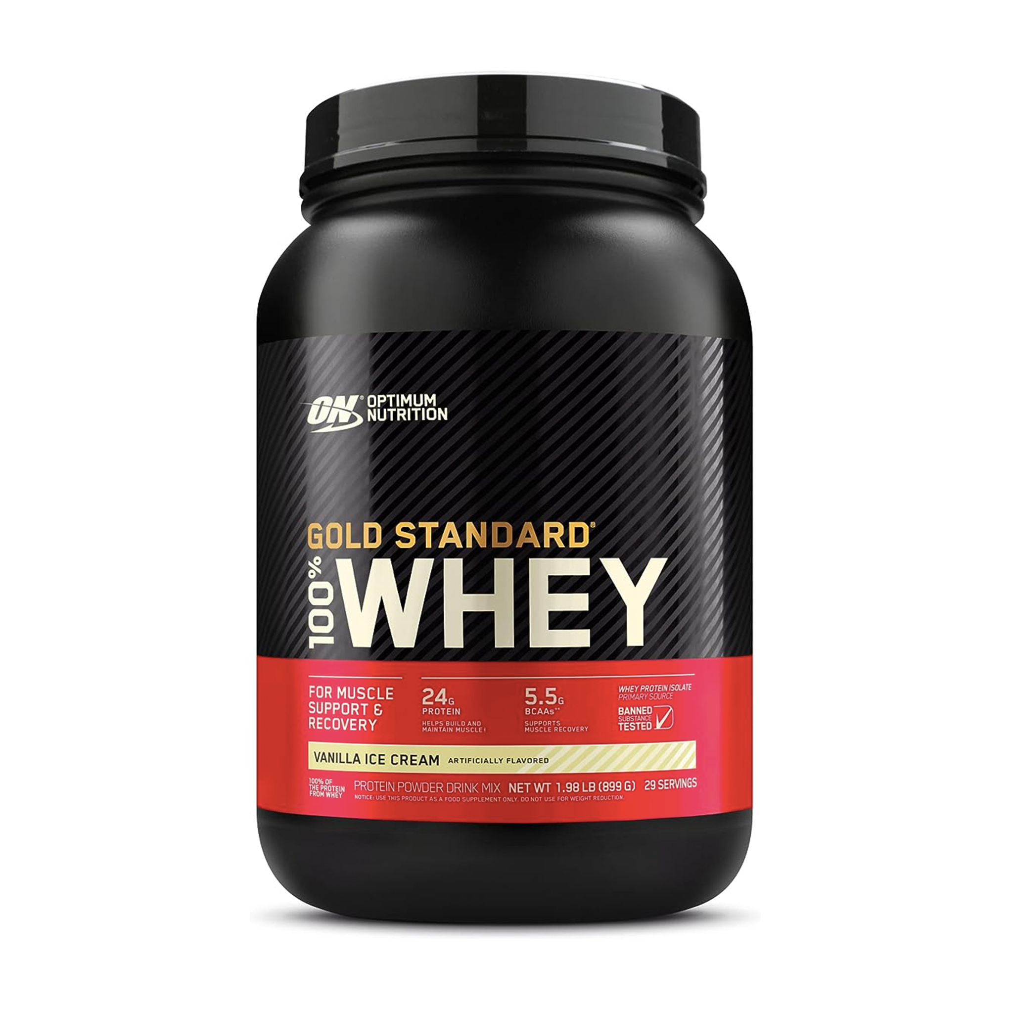 Whey protein isolate (WPI) is the primary ingredient with excess carbs and fat ‘isolated’ out for a total of 24 grams of protein, 5.5g of naturally occurring BCAAs, and 11g of naturally occurring EAAs per serving. Best prices at Nutrizone.ca!