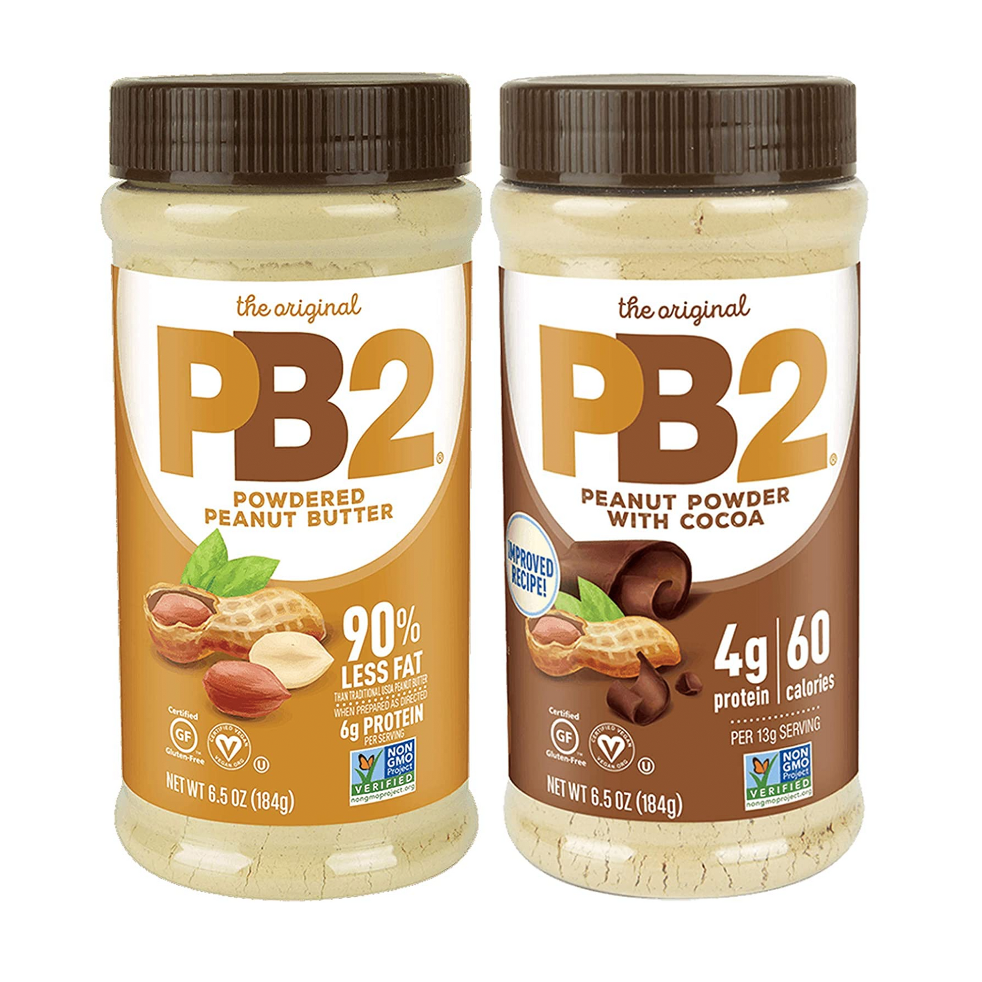 PB2 is peanut butter reimagined. Freshly roasted peanuts are pressed to remove 85% of the fat and calories. The result is a delicious and all natural alternative to traditional peanut butter with healthy proteins. Best prices at Nutrizone.ca!