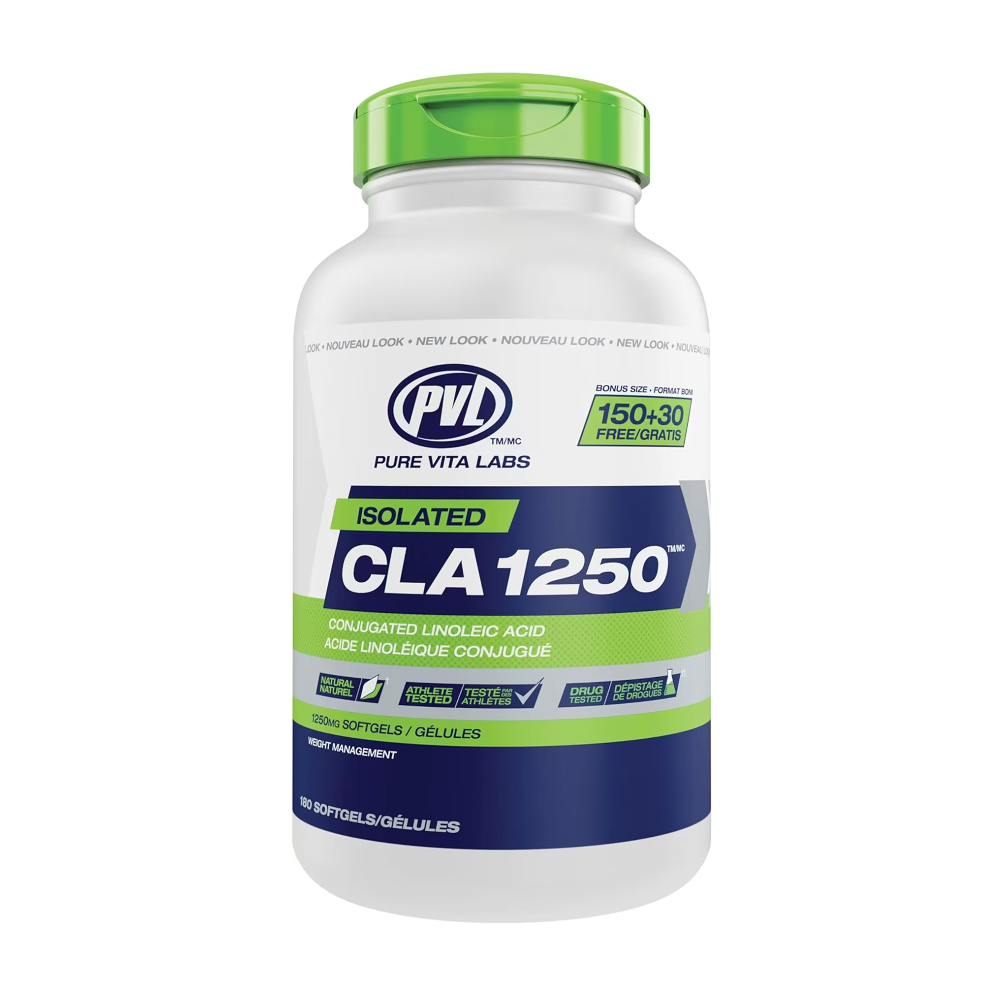 PVL's CLA 1250 is a high potency CLA supplement with a full 1250mg per capsule. CLA (Conjugated Linoleic Acid) is a "fat–burning" dietary fat that works in 2 ways, 1) increases lean muscle tissue metabolism by enhancing the enzyme activity in muscle cells, and 2) helps prevent dietary fat from entering fat cells. Best prices at Nutrizone.ca!