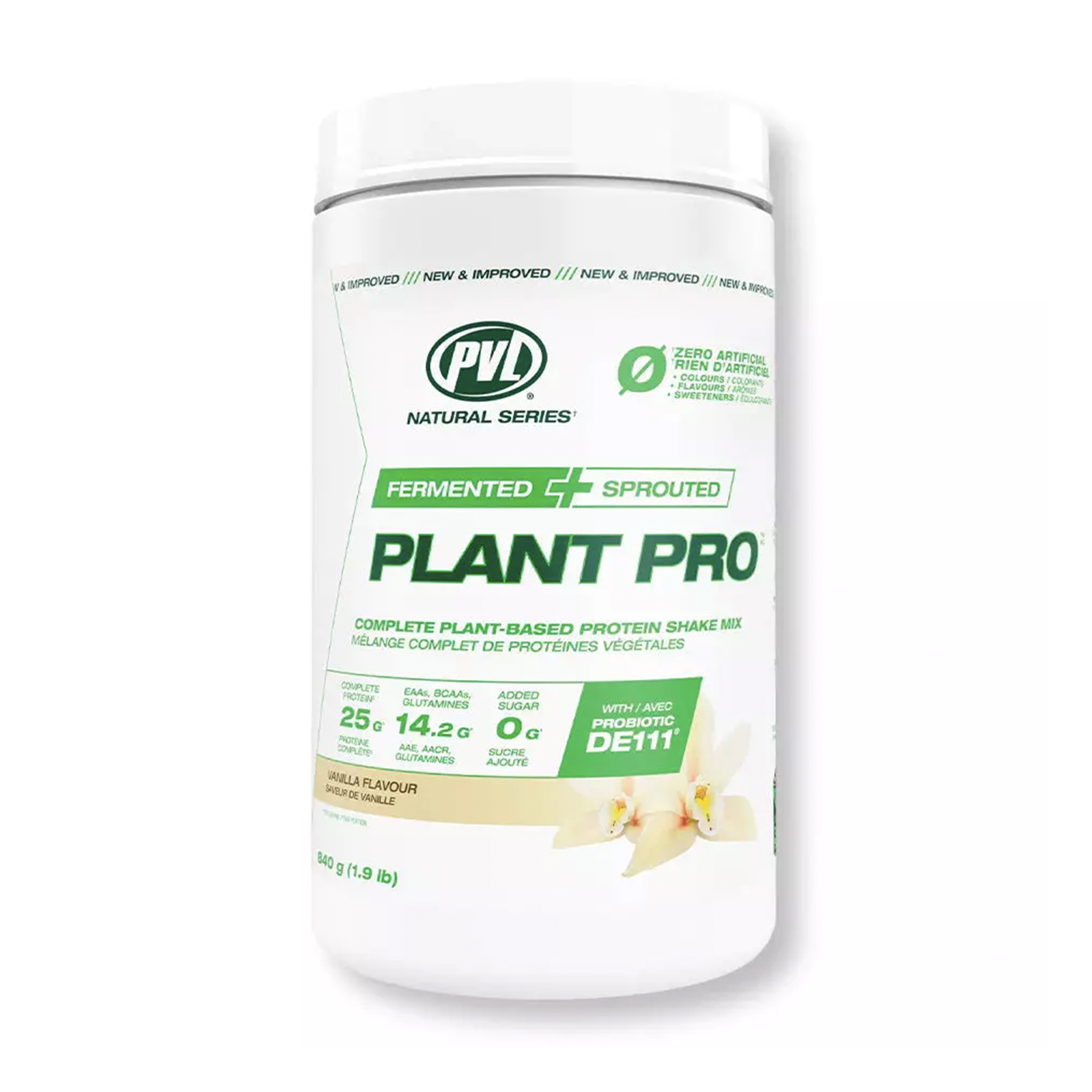 We’ve amped up our vegan protein powder benefits further by adding in a clinically proven 1 billion CFUs of the shelf stable super probiotics DE111® and SD-587 in every serving. Best prices at Nutrizone.ca!