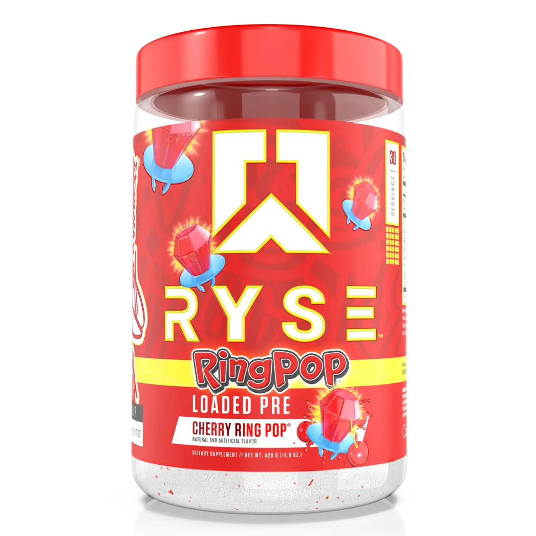 RYSE Loaded Pre-Workout V2 Cherry Ring Pop flavor pre workout