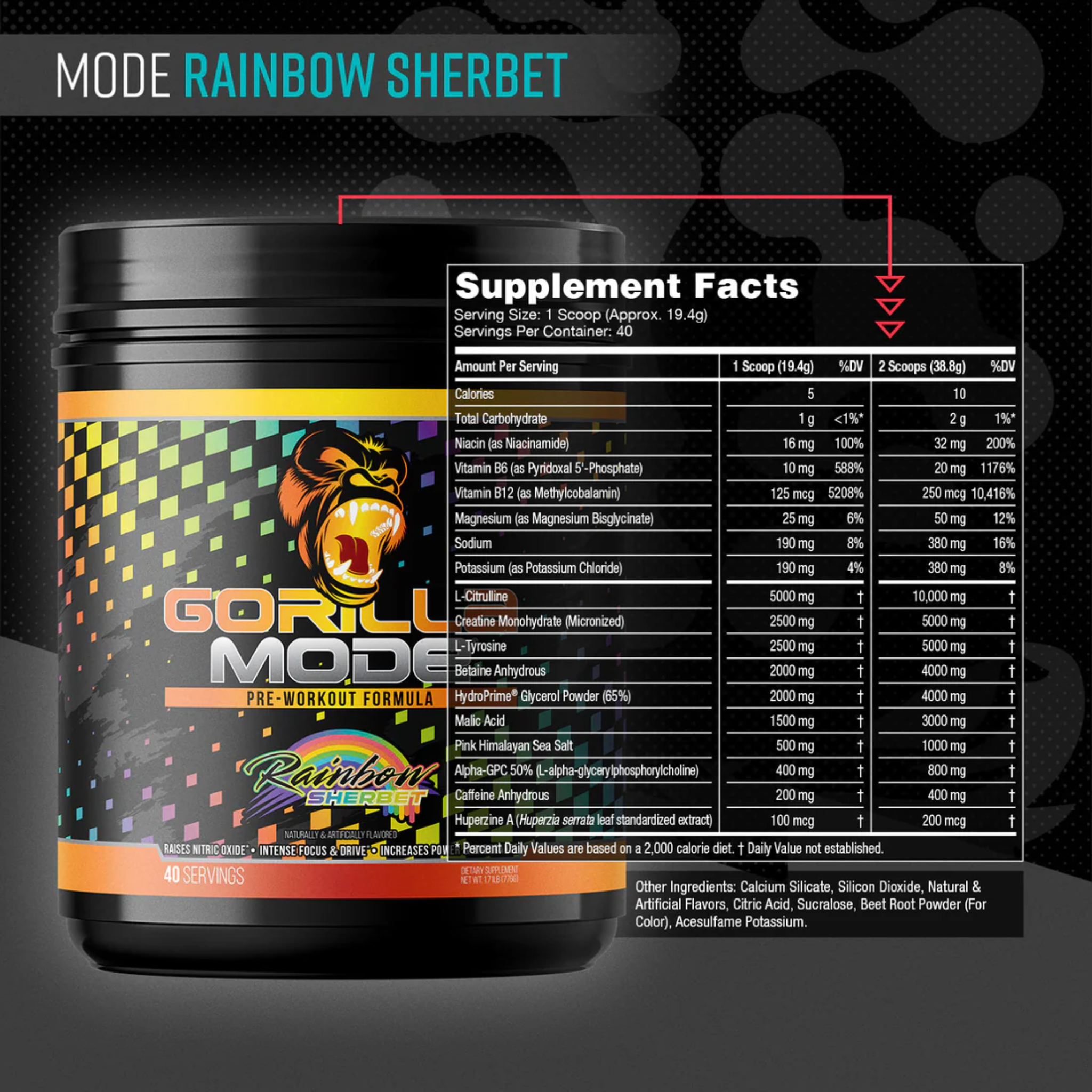 Gorilla Mode Pre-Workout 800g.