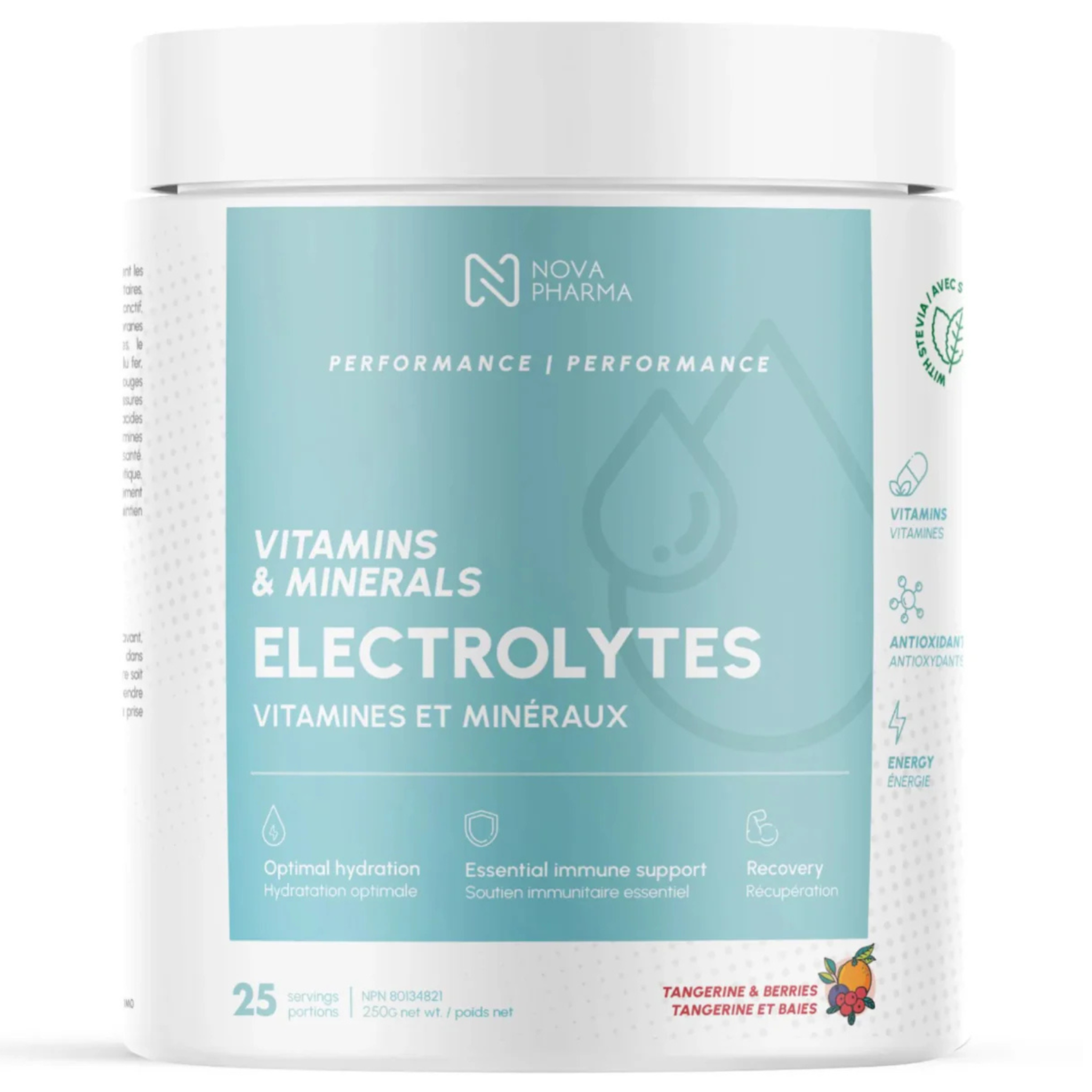 Nova pharma Electrolytes Tangerine & Berries – hydration and recovery formula