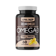 Aquaomega omega-3 regular strength 1700mg 60 softgels, front view