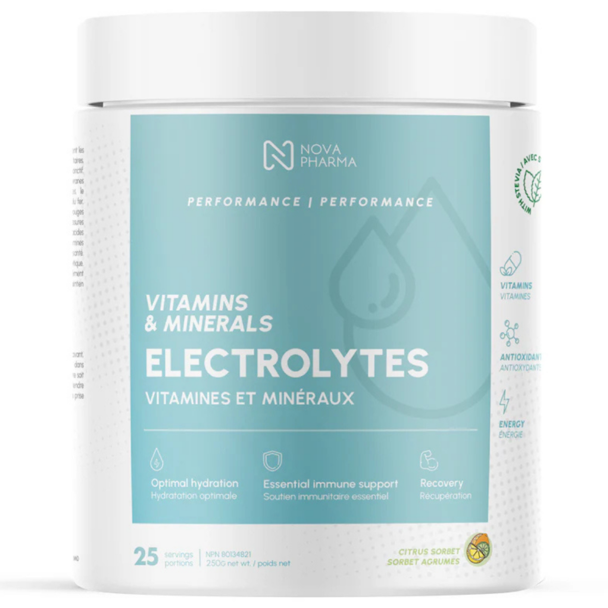 Nova pharma Electrolytes Citrus Sorbet – hydration and recovery formula