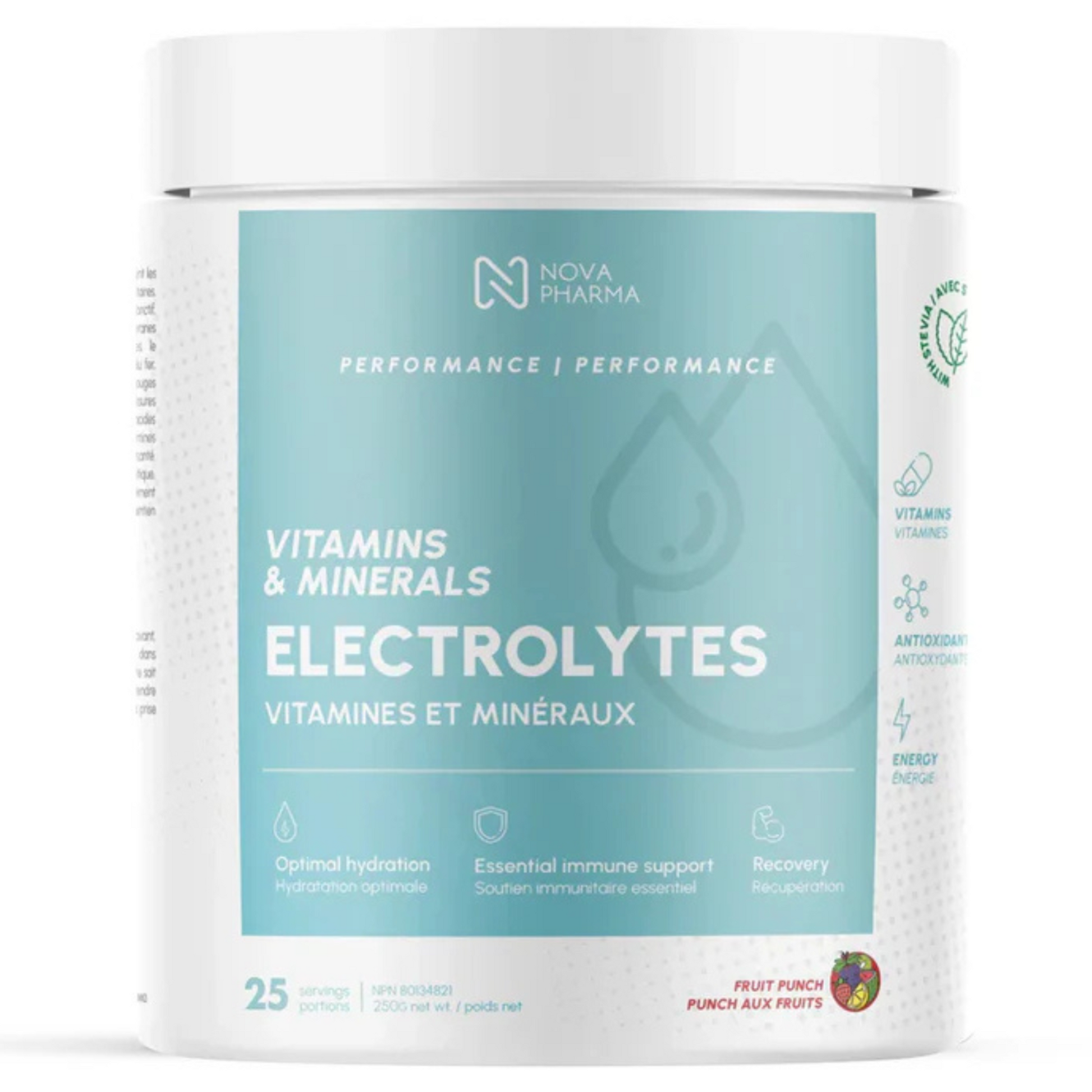 Nova pharma Electrolytes Fruit Punch – Electrolytes and amino acids for hydration and recovery