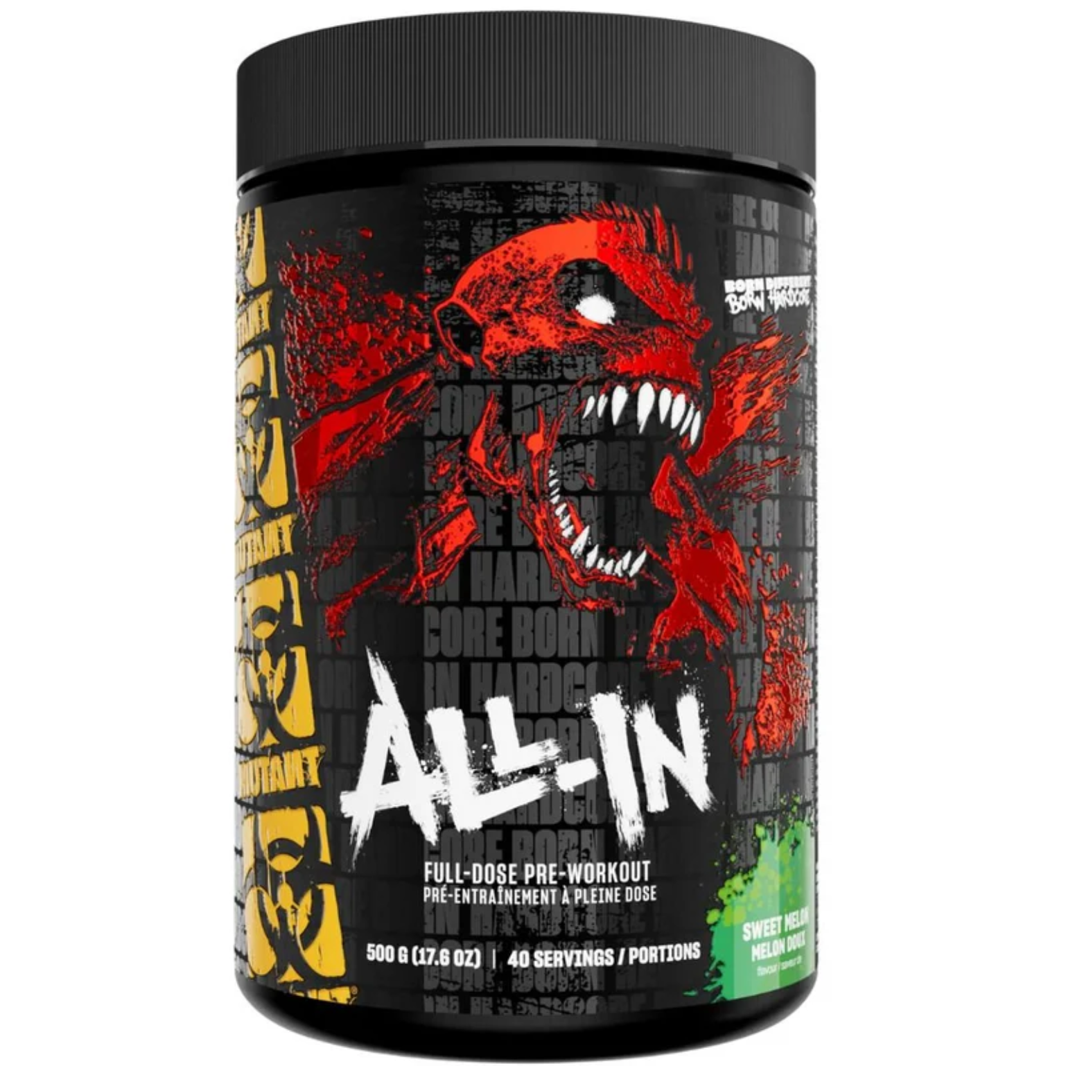 "Go ALL‑IN: 20g of power‑packed ingredients for max intensity, strength, and savage performance. Find it at Nutrizone."