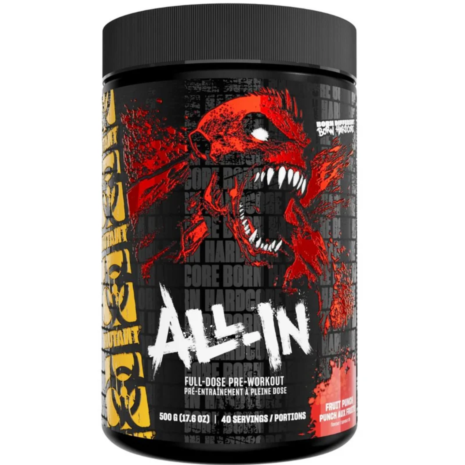 "Go ALL‑IN: 20g of power‑packed ingredients for max intensity, strength, and savage performance. Find it at Nutrizone."