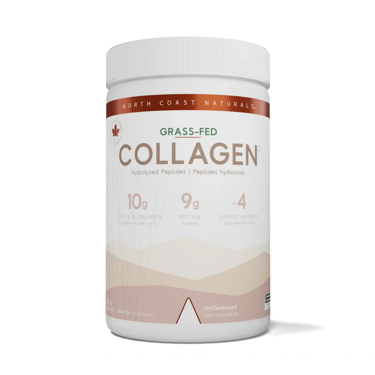 North Coast Naturals bovine collagen unflavored 250g, front view