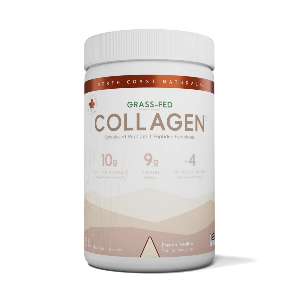 North Coast Naturals bovine collagen vanilla 250g, front view