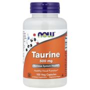 Now Taurine 500mg per capsule with 100 capsules, front view