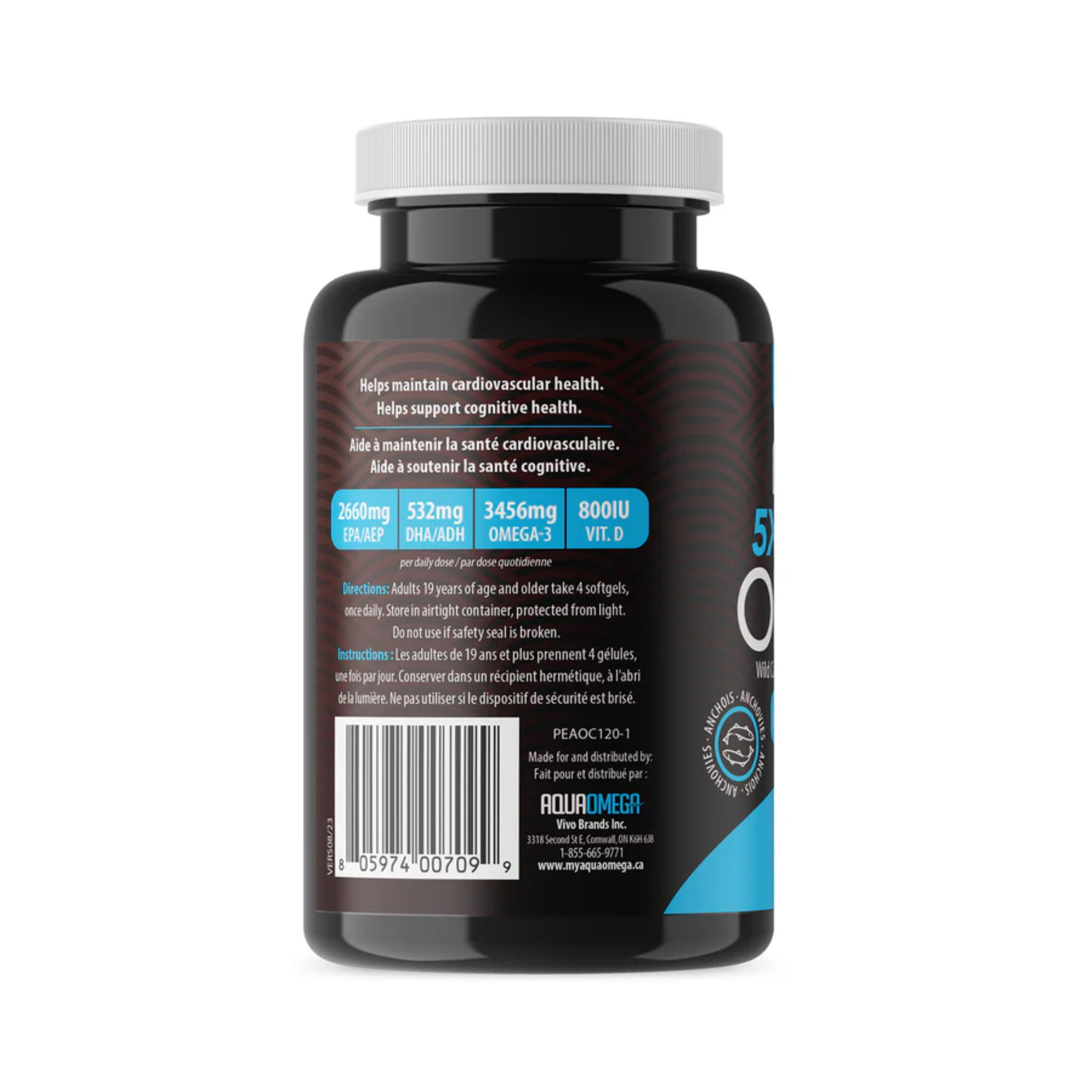 AQUAOMEGA OMEGA-3 HIGH EPA 3456mg. 120 SOFTGELS