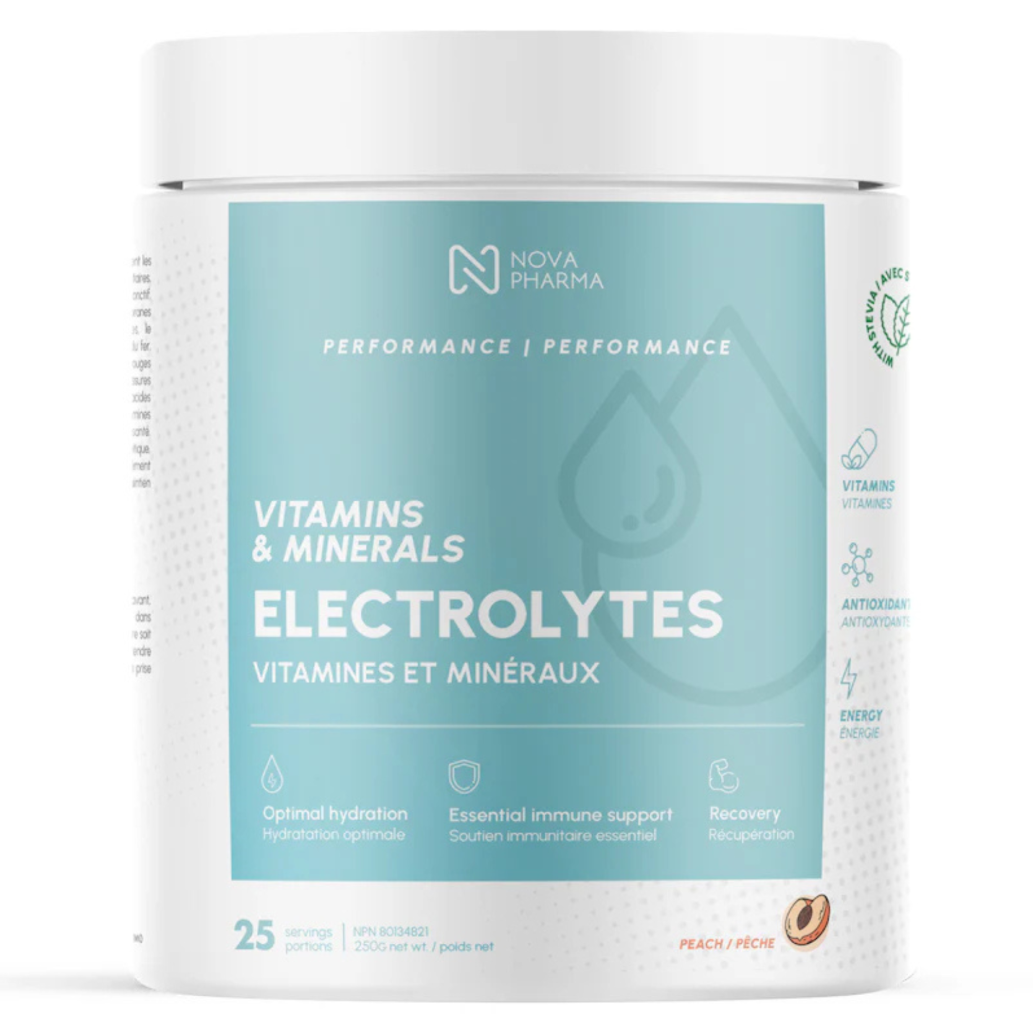 Nova pharma Electrolytes Peach – hydration and recovery formula