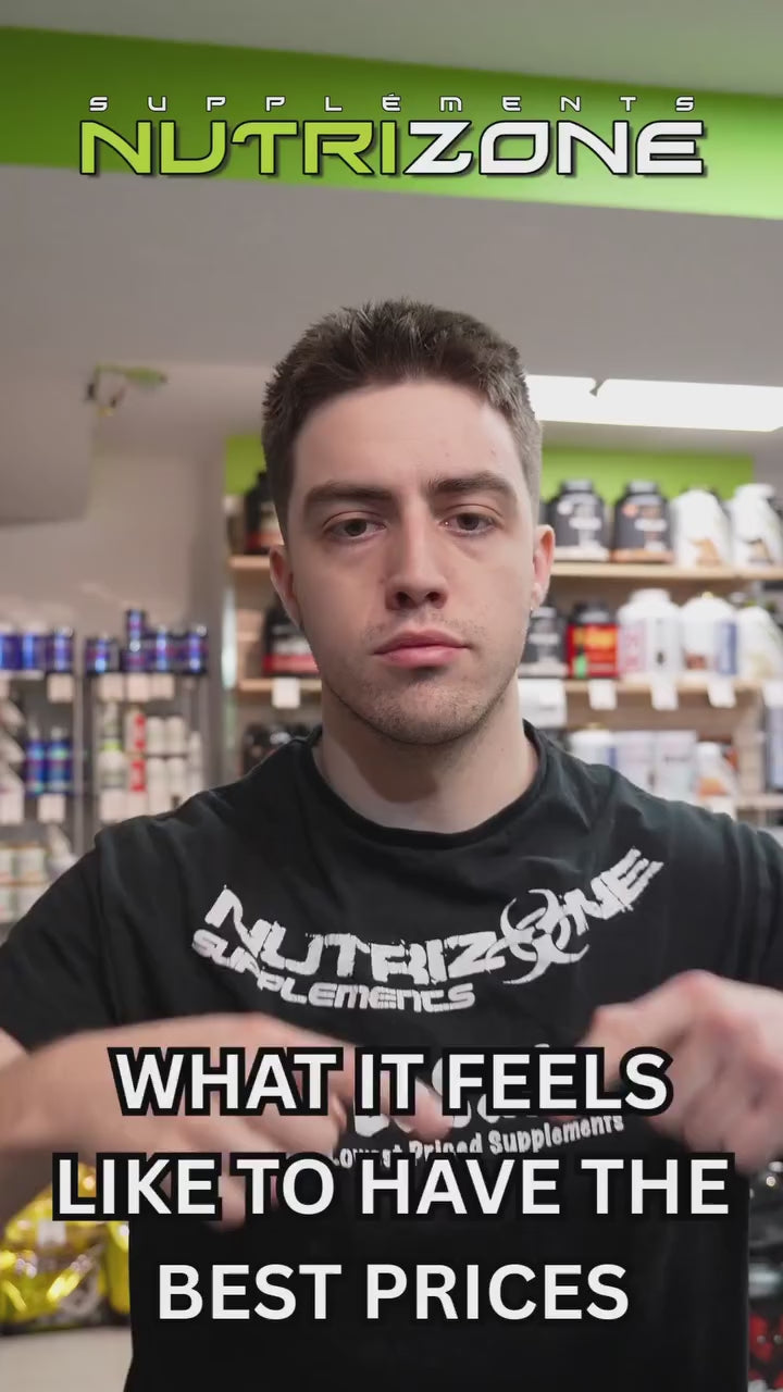 Load video: A diverse range of protein powders and sports nutrition products. Shop now and find the best prices at Nutrizone.ca for your daily health routine.