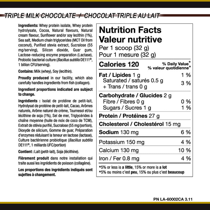 SOLDES ! Isolat 100 % PVL IsoGold 2 lb. NOUVEAU !