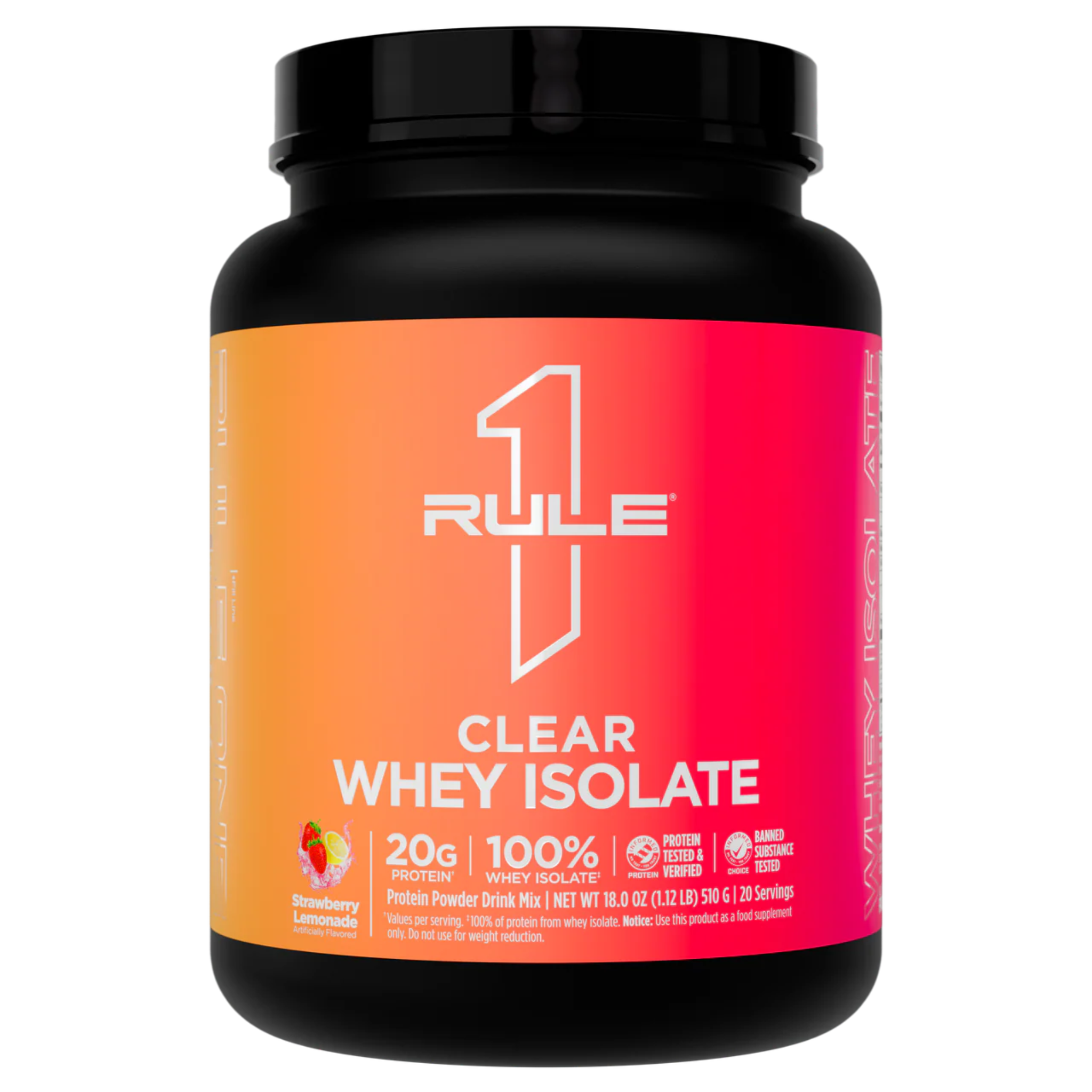 RÈGLE 1 PROTÉINES ISOLÉES DE LACTOSÉRUM CLAIR + ÉLECTROLYTES 27 portions.