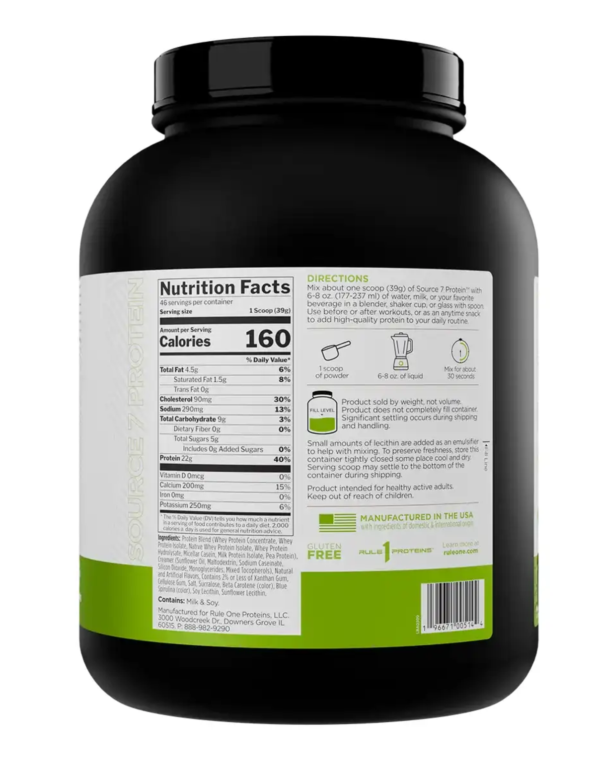 RÈGLE 1 SOURCE 7 PROTÉINES 5 LBS