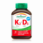 Jamieson K2 D3 helps your bones absorb calcium immediately and Vitamin K helps keep Calcium minerals in your bones in the long term