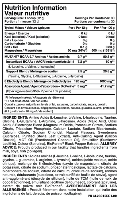 MUTANT BCAA 9.7 360 GM. ROCKET POP - ÉDITION LIMITÉE