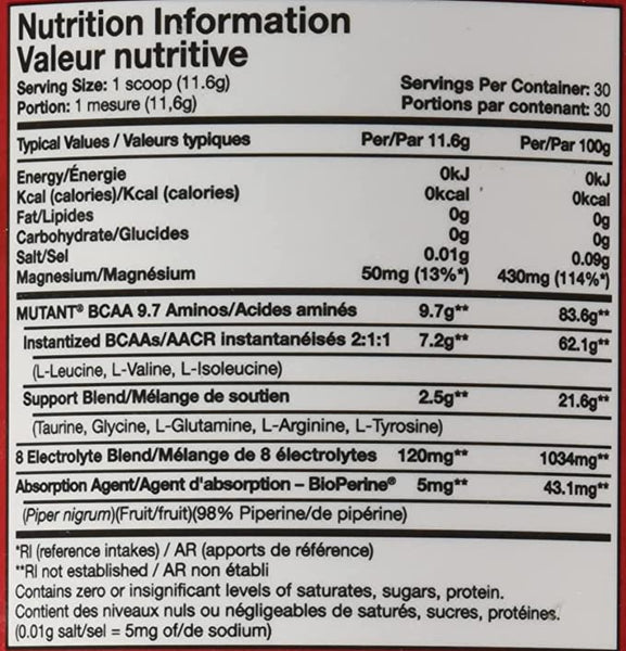 MUTANT BCAA 9.7 348GM. - NUTRIZONE – NUTRIZONE.CA
