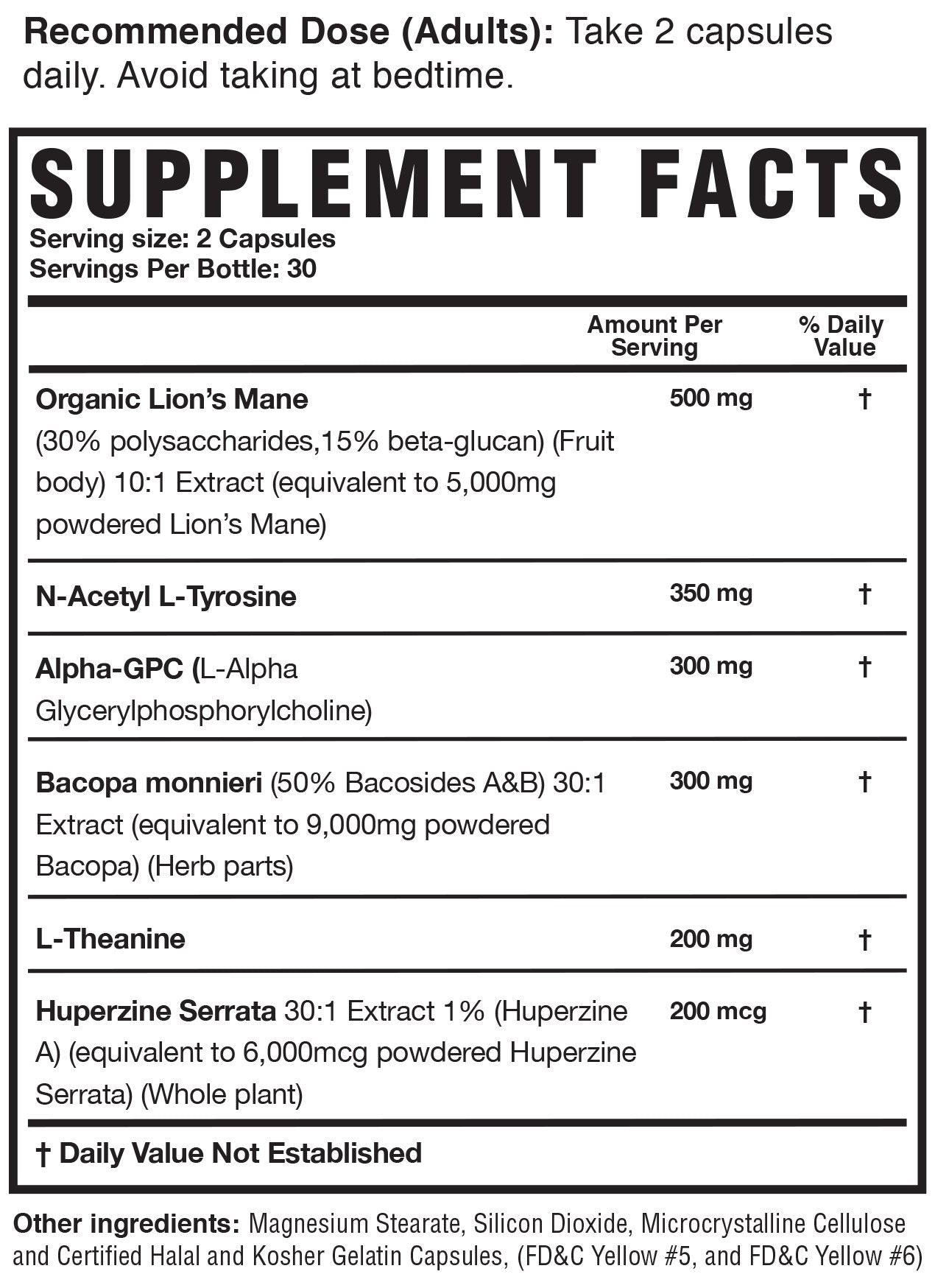 Magnum Mane Brain Nootroprics Increases Mental Focus , Good For Your Brain Health And Enhances Memory And Clarity 