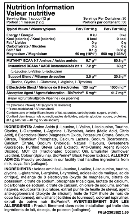 MUTANT BCAA 9.7 1080G (90 PORTIONS) ROCKET POP - ÉDITION LIMITÉE