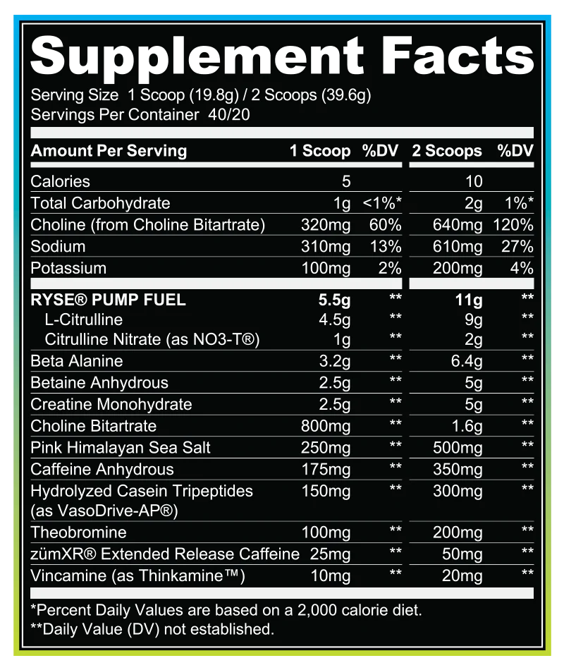 RYSE GODZILLA PRE-WORKOUT 40 serv. 