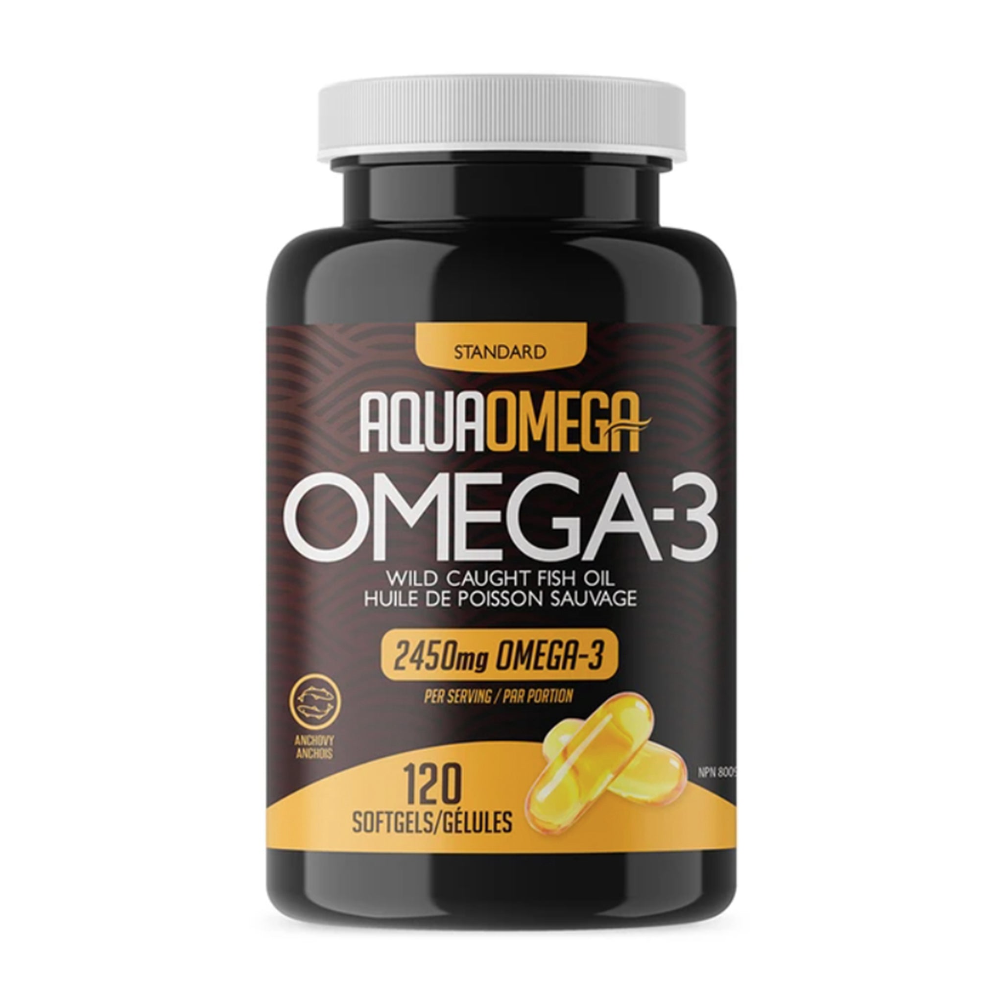  AquaOmega Standard fish oil is our base level Omega-3 fish oil supplement. This product is made exclusively from wild-caught anchovies. Lowest prices at NUTRIZONE.  FREE SHIPPING!