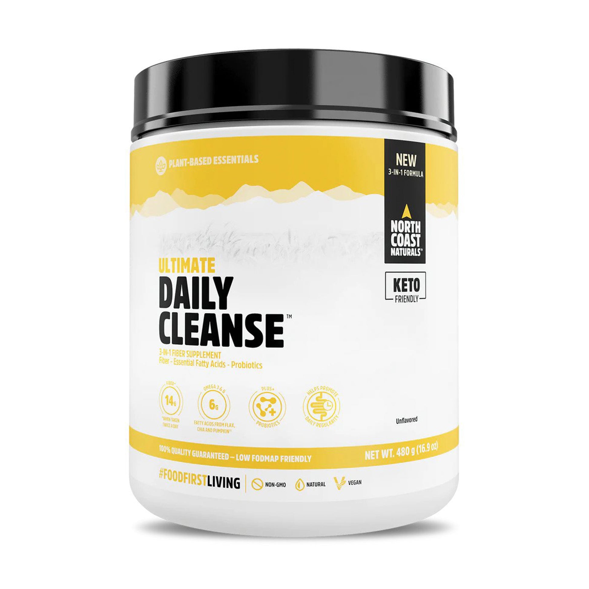 This premium 3-in-1 fiber formula provides 14 g of fiber (50% of your daily requirement), 6 g of essential fats, and probiotics, all from whole-food based sources for gentle daily fiber health & cleansing. Best prices at Nutrizone.ca!