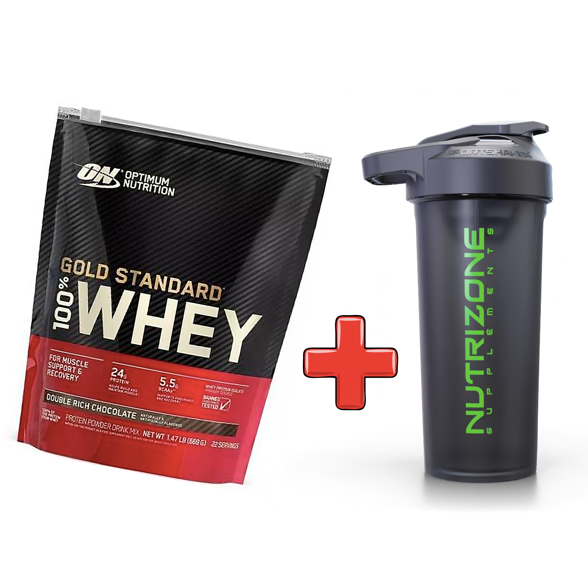 COFFRET CADEAU NUTRIZONE : LACTOSÉRUM 100 % GOLD STANDARD (22 portions) + SHAKER DE LUXE GRATUIT !
